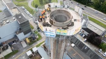 Démolition de la cheminée de Planoise à Besançon (25)